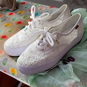Keds white lace sneakers, size Womens 9
